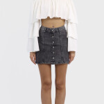 BUTTONED-SKIRT