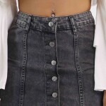 BUTTONED-SKIRT