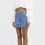 BUTTONED-SKIRT